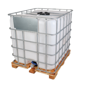 Brand New 1000 Litres UN Approved Chemical Grade Clear IBC Tanks or Flowbins on Wooden Pallets