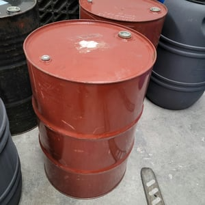 Used 210 litre tight head steel drums | Packaging Land